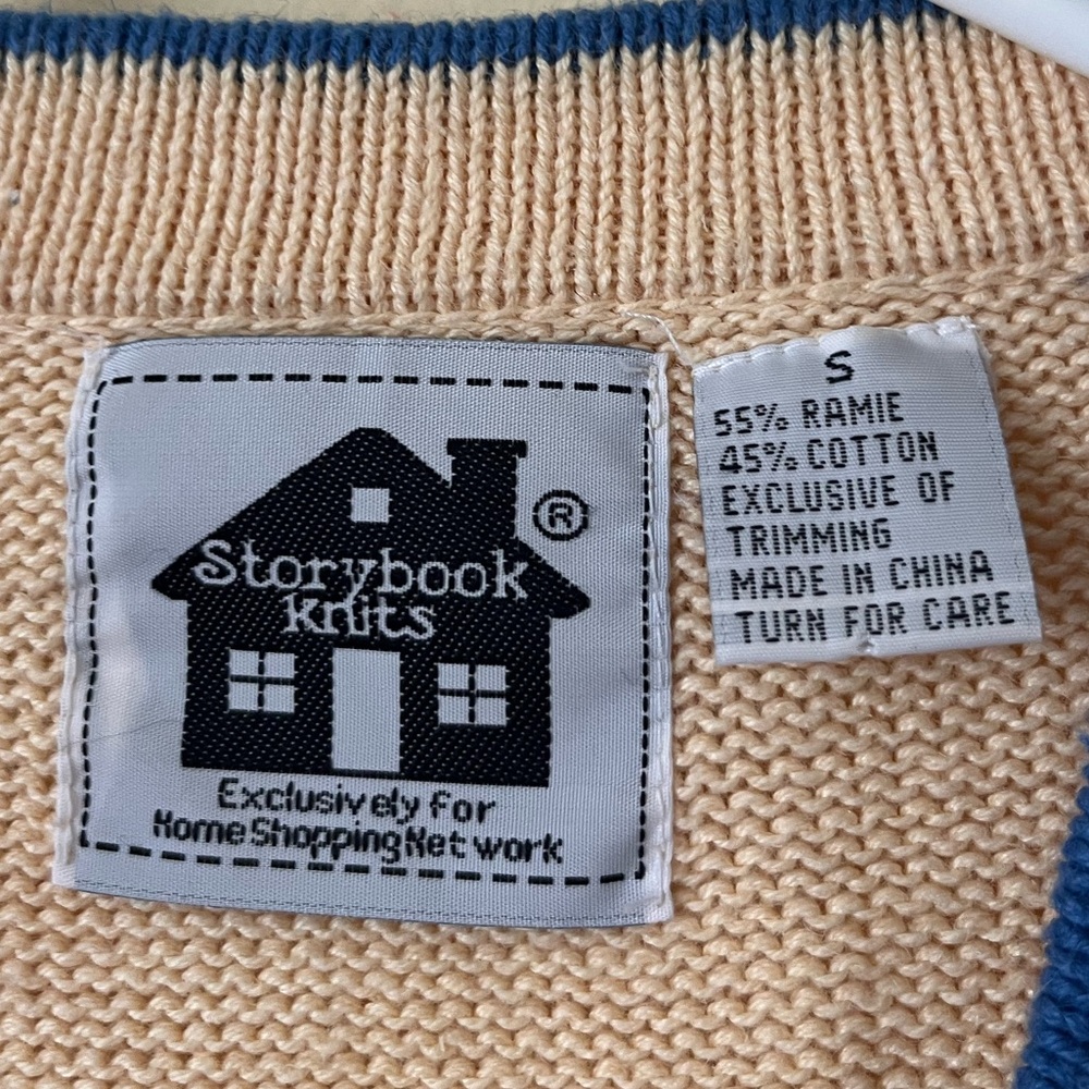 Storybook Knits Cardigan Sweater Butterfly Floral Crochet Small - Picture 3 of 3